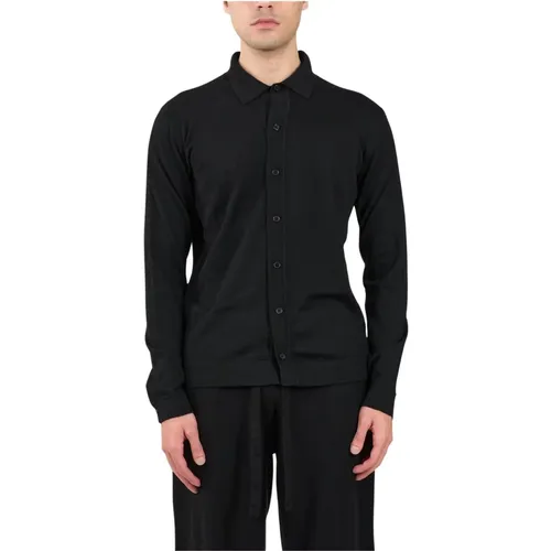 Merino Wool Shirt with Small Collar , male, Sizes: M, L, 2XL, XL - Roberto Collina - Modalova