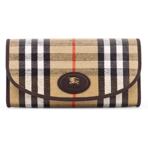 Wallets & Cardholders, female, , Size: ONE SIZE Button Closure Wallet with Multiple Compartments - Burberry - Modalova