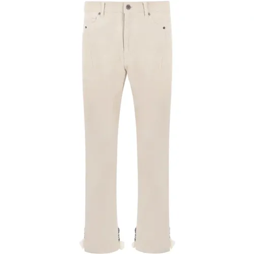 Ivory Cotton Velvet Straight Leg Trousers , male, Sizes: M, L - Undercover - Modalova