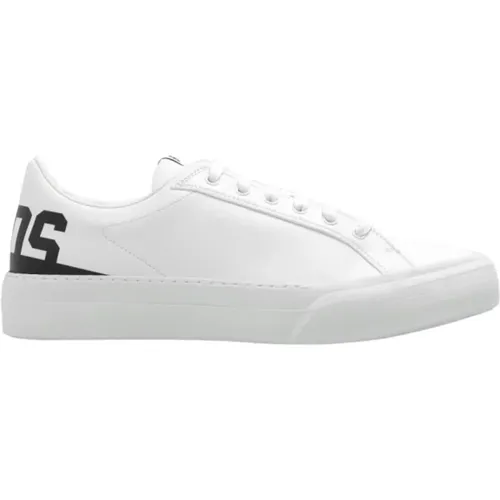 Weiße Logo-Sneaker Schnürung Gummisohle , Damen, Größe: 36 EU - Gcds - Modalova