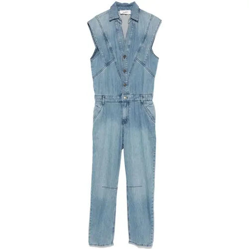 Denim Jumpsuit mit Panel-Design , Damen, Größe: XL - BA&SH - Modalova