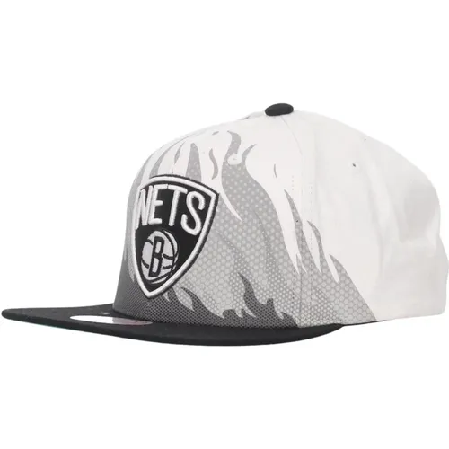 Caps, male, , Size: ONE SIZE Brooklyn Nets Flat Visor Cap - Mitchell & Ness - Modalova