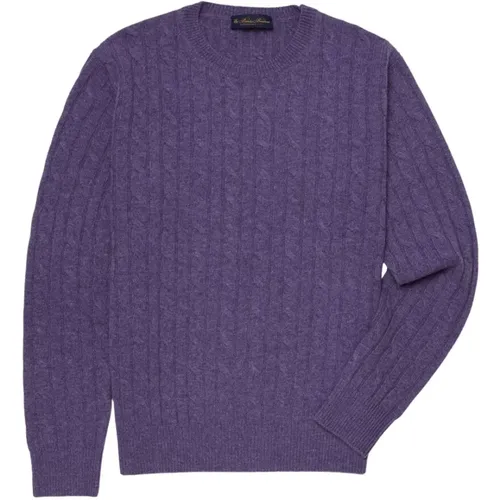 Kabel-Knit-Crew-Hals-Pullover , Herren, Größe: M - Brooks Brothers - Modalova