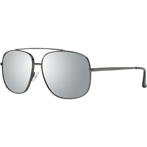 Sunglasses, male, , Size: ONE SIZE Gunmetal Mirrored Trapezium Sunglasses - Guess - Modalova