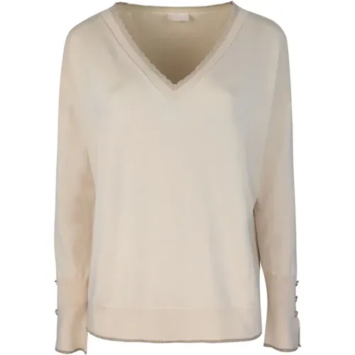 Weiße Pullover mit Lurex Details , Damen, Größe: L - Liu Jo - Modalova