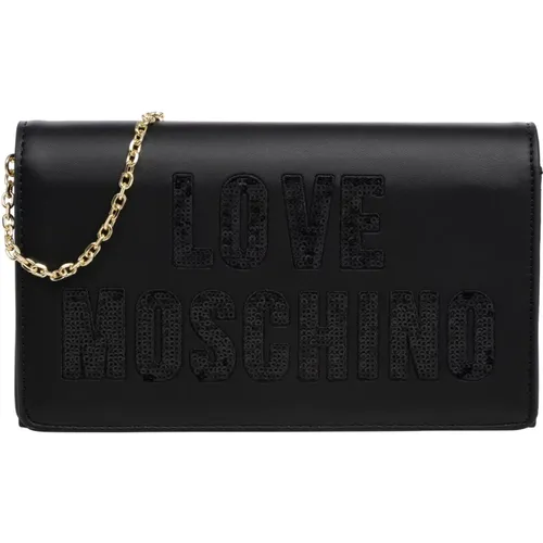 Logo Crossbody Tasche mit Rhinestone - Love Moschino - Modalova