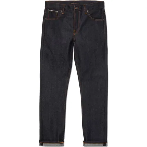 Dry Japan Selvage Straight Leg Jeans , male, Sizes: W33 L32, W30 L32, W31 L31, W34 L31 - Nudie Jeans - Modalova