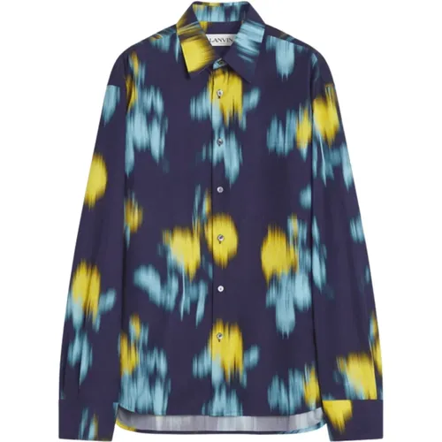 Casual Shirts, male, , Size: L Floral Blur Print Shirt - Lanvin - Modalova