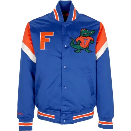 Bomber Jackets, male, , Size: M Florida Gators Bomber Jacket Ncaa Satin - Mitchell & Ness - Modalova