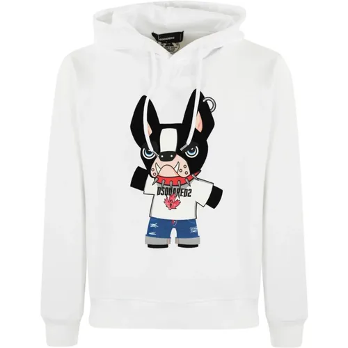 Hoodies, male, , Size: L Hooded Cotton Sweater - Dsquared2 - Modalova