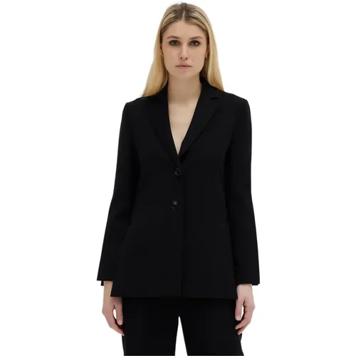 Elegant Long Blazer with High Side Slits , female, Sizes: 2XS - Moschino - Modalova