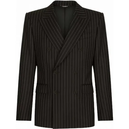 Blazers, male, , Size: XL Essential Double-Breasted Suit - Dolce & Gabbana - Modalova