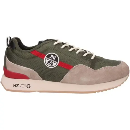 Recycledylon Sneakers with Suede Details , male, Sizes: 9 UK, 8 UK, 7 UK - North Sails - Modalova
