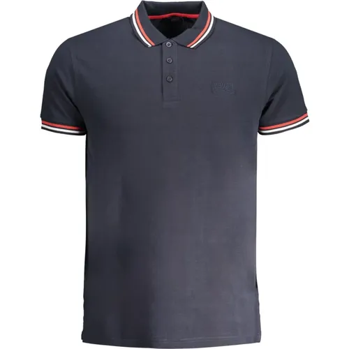 Blau Polo Shirt mit kurzen Ärmeln , Herren, Größe: L - Cavalli Class - Modalova