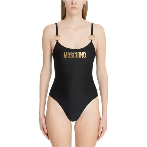 Strandkleidung mit ikonischem Logoaufdruck,Double Question Mark Badeanzug - Moschino - Modalova