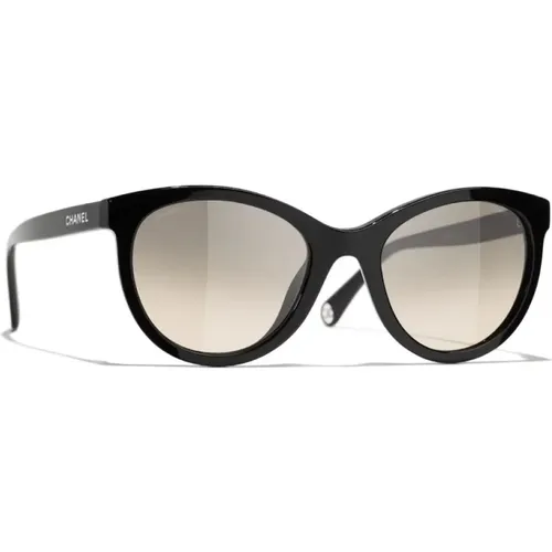 Iconic Sunglasses with Gray Gradient Lenses , unisex, Sizes: 52 MM - Chanel - Modalova