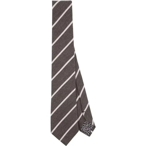 Taupe Gestreifter Herren Krawatte , Herren, Größe: ONE Size - PS By Paul Smith - Modalova