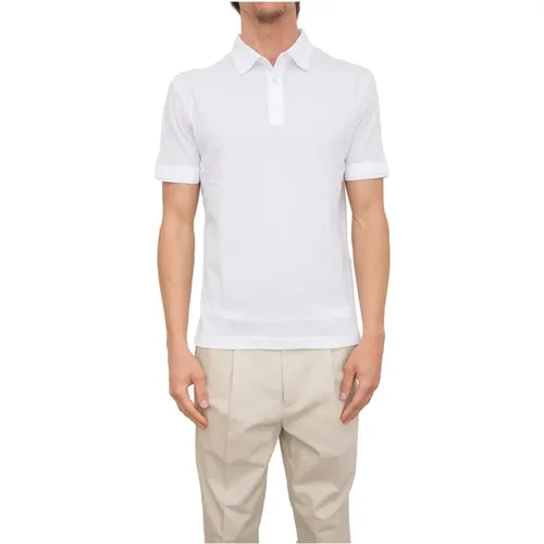 Klassisches Polo T-Shirt in Weiß , Herren, Größe: L - Paolo Pecora - Modalova