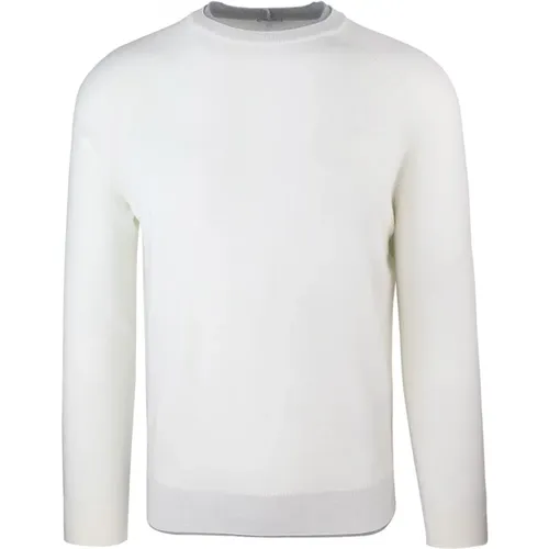 Contrast Trim Slim Fit Wool Sweater , male, Sizes: L, M, S - Eleventy - Modalova