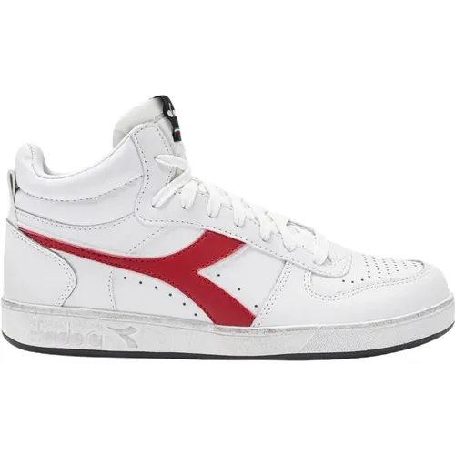 Sneakers, male, , Size: 10 US Red Leather Sneakers Rubber Sole Men - Diadora - Modalova