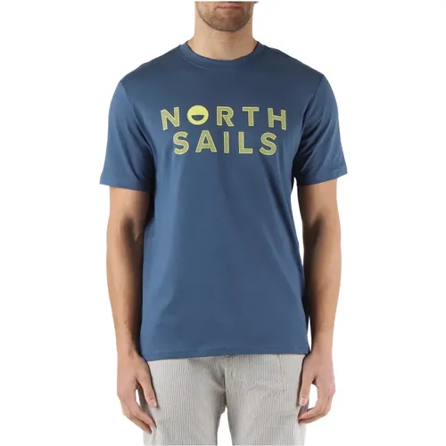 Baumwoll Logo T-shirt , Herren, Größe: L - North Sails - Modalova