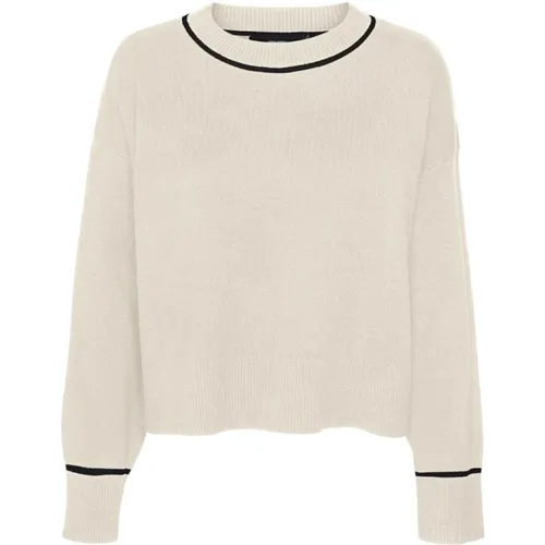 Bestickter Rundhals-Strickpullover , Damen, Größe: S - Vero Moda - Modalova