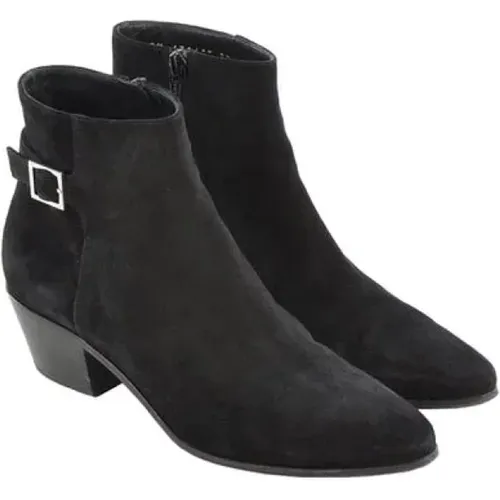 Pre-owned Suede boots , female, Sizes: 4 UK - Saint Laurent Vintage - Modalova