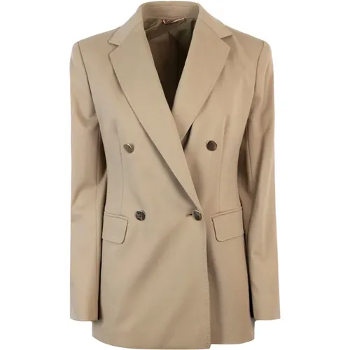 Double-Breasted Jersey Jacket , female, Sizes: M - Max Mara Studio - Modalova