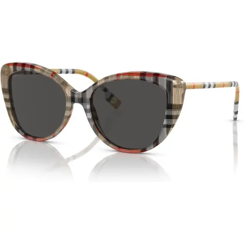 Sunglasses with Dark Grey Lenses,Peach/ Shaded Sonnenbrille,/Dark Grey Sunglasses - Burberry - Modalova