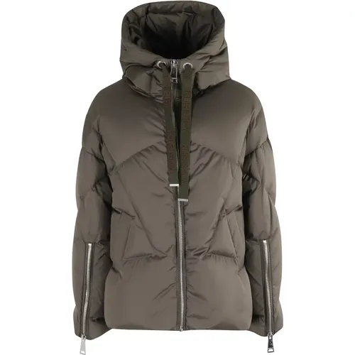 Winter Jackets, female, , Size: XS Milano Down Jacket Olive - Khrisjoy - Modalova