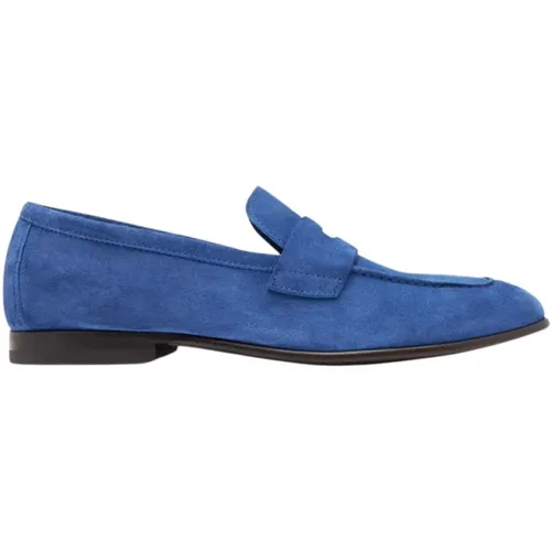 Blaue Wildleder Penny Loafers , Herren, Größe: 48 EU - Scarosso - Modalova