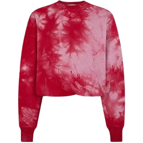 Sweatshirts, female, , Size: 2XS Red and Tie-Dye Oversized Sweatshirt - The Attico - Modalova