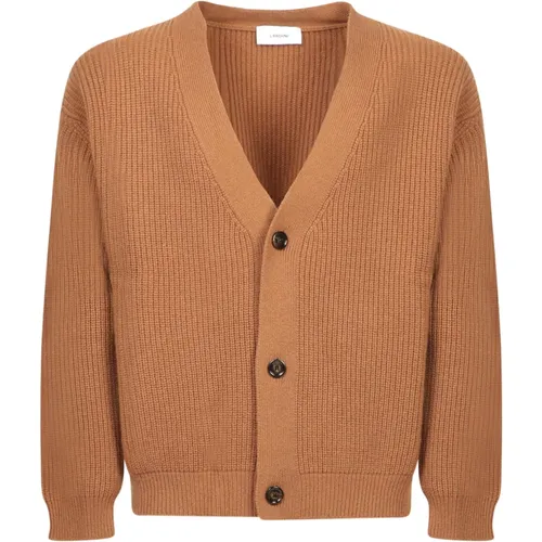 Cardigans, male, , Size: M V-Neck Cardigan Sweater Aw24 - Lardini - Modalova