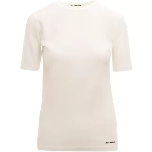 Cotton Logo T-Shirt , female, Sizes: M/L - Jil Sander - Modalova