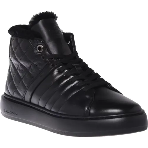 Trainers in speckled leather and quilted leather , Herren, Größe: 45 EU - Baldinini - Modalova