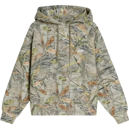 Hoodies, male, , Size: L Nature Print Hooded Sweater - Patta - Modalova