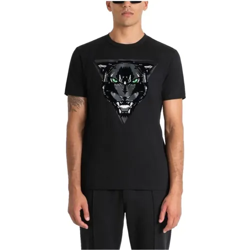 T-Shirts, male, , Size: L Panther Print T-shirt - Antony Morato - Modalova