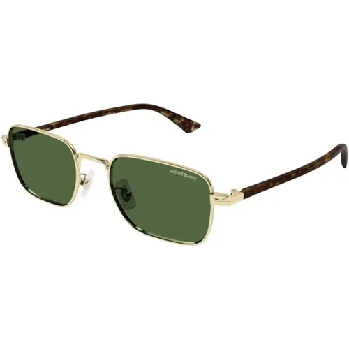 Gold Green Sunglasses Mb0339S 002 , unisex, Sizes: 53 MM - Montblanc - Modalova