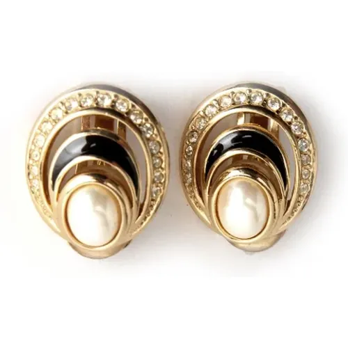 Pre-owned Jewellery, female, , Size: ONE SIZE Pre-owned Gold earrings - Dior Vintage - Modalova