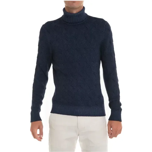 Turtlenecks, male, , Size: 3XL Cable Knit Turtleneck Pullover Stone Washed - Gran Sasso - Modalova