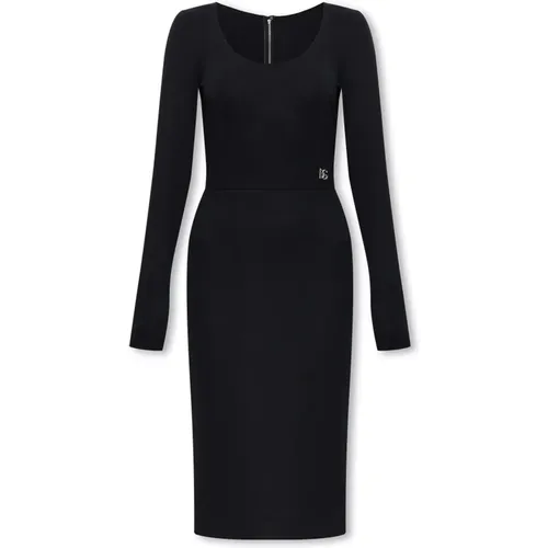Dress with long sleeves , female, Sizes: S, XS, M, 2XS, L - Dolce & Gabbana - Modalova