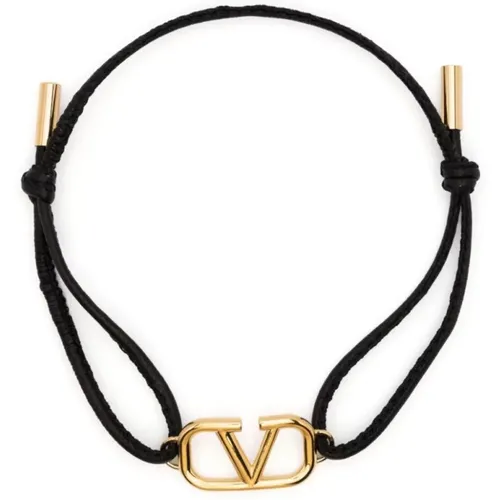 VLogo Signature Leather Bracelet , male, Sizes: ONE SIZE - Valentino Garavani - Modalova