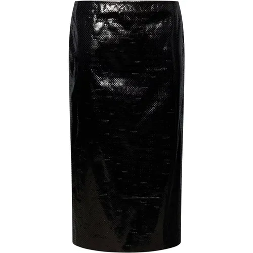 Silk Skirt with Central Slit , female, Sizes: S - alexander mcqueen - Modalova