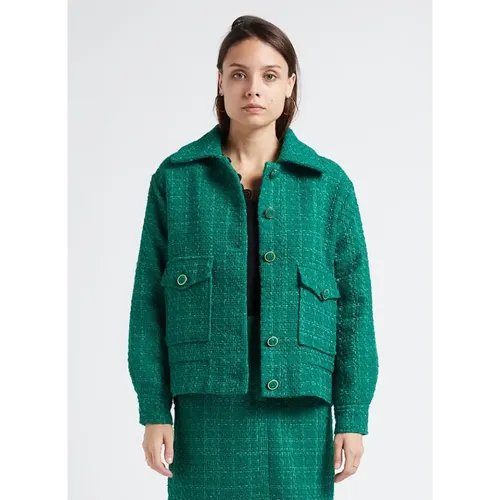 Grüne Tweedjacke für Frauen - Suncoo - Modalova