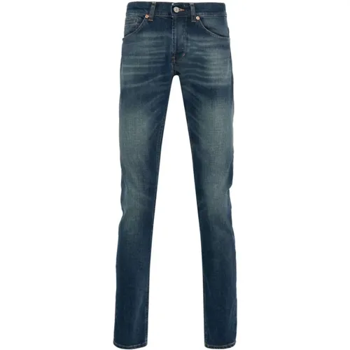 Denim Trousers with Whiskering Effect , male, Sizes: W34 - Dondup - Modalova