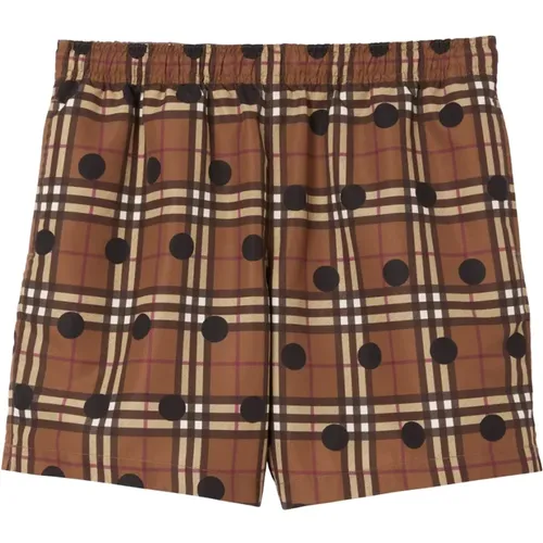 Polka Dot Check Swim Shorts , male, Sizes: S - Burberry - Modalova