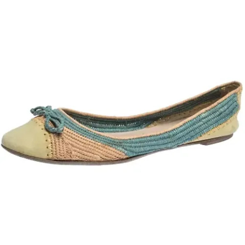 Pre-owned Flats, female, , Size: 8 1/2 US Pre-owned Raffia flats - Salvatore Ferragamo Pre-owned - Modalova