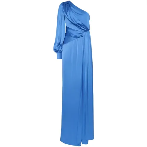 One-Shoulder Long Dress with Draping , female, Sizes: 2XS, M, S, XS - MVP wardrobe - Modalova