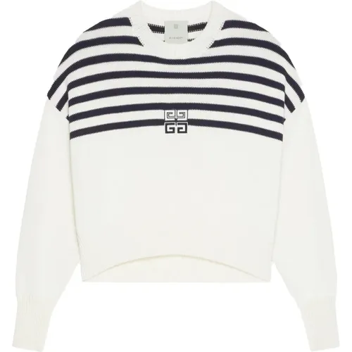 Gestreifter Bicolor Pullover mit 4G Patch - Givenchy - Modalova