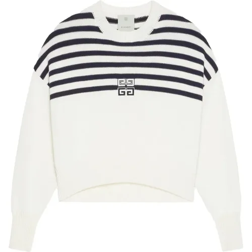 Striped Bicolor Sweater with 4G Patch , female, Sizes: XS, S, M - Givenchy - Modalova